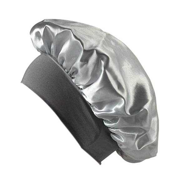 Nightcap with Elastic Wide Band Extra Large Sleeping Satin Bonnet Smooth High Density Women Braids Curly Night Hat Sleeping Cap for Home Salon