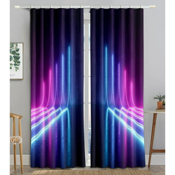Nightclub Bar Fluorescent Printed Curtains for Bedroom Hotel Window 2 Panels High Shading New Fashio