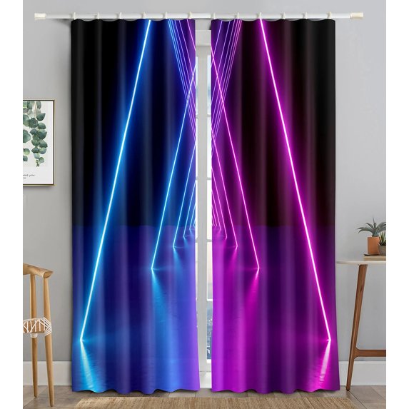 Nightclub Bar Fluorescent Printed Curtains for Bedroom Hotel Window 2 Panels High Shading New Fashio