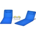 thumbnail image 1 of Nightcore 3-Piece Beach Chairs Set for Adults, Adjustable Lawn Chair with Side Table for Outdoor Relaxing & Sun Tanning, Portable & Folding Recline Chaise Lounge for Beach, Patio, Camping (Blue), 1 of 18