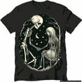 thumbnail image 1 of Nightcore Gothic Love: Moonlit Skeleton Romance Dark Art TShirt, 1 of 4