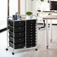 thumbnail image 1 of Nightcore Rolling Storage Cart w/ Drawers, Multipurpose Craft Storage Cart w/Lockable Casters, Rolling Cart Organizer for Tools, Scrapbook & Paper, Utility Cart for Home, Office & School, 1 of 18