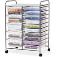 thumbnail image 1 of Nightcore Rolling Storage Cart w/ Drawers, Multipurpose Craft Storage Cart w/Lockable Casters, Rolling Cart Organizer for Tools, Scrapbook & Paper, Utility Cart for Home, Office & School, 1 of 18