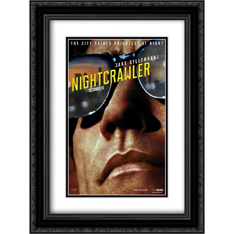 Nightcrawler 18x24 Double Matted Black Ornate Framed Movie Poster