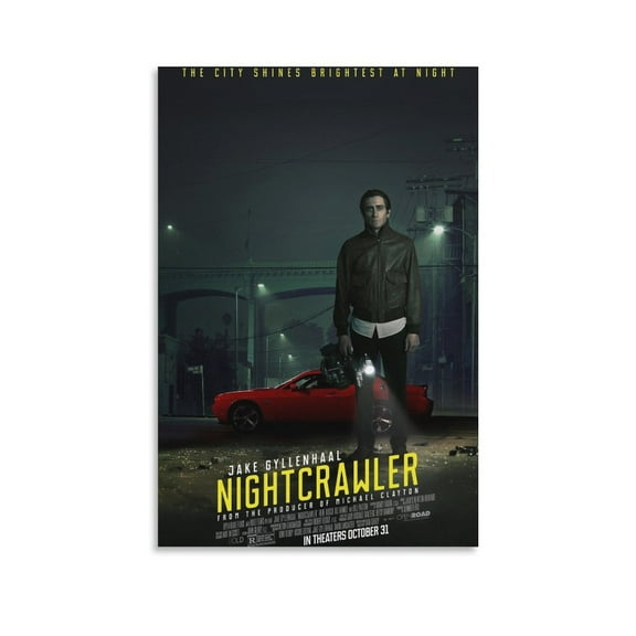 Nightcrawler Classic Movie Poster Canvas Poster Wall Art Picture Prints Hanging Photo Gift Decor Home Posters Artworks 16x24inch(40x60cm)