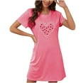 thumbnail image 1 of Nightdress for Women Plus Size Short Sleeve Nightgown Round Neck Casual Print Sleep Shirts, 1 of 2