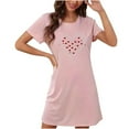 thumbnail image 1 of Nightdress for Women Plus Size Short Sleeve Nightgown Round Neck Casual Print Sleep Shirts, 1 of 2