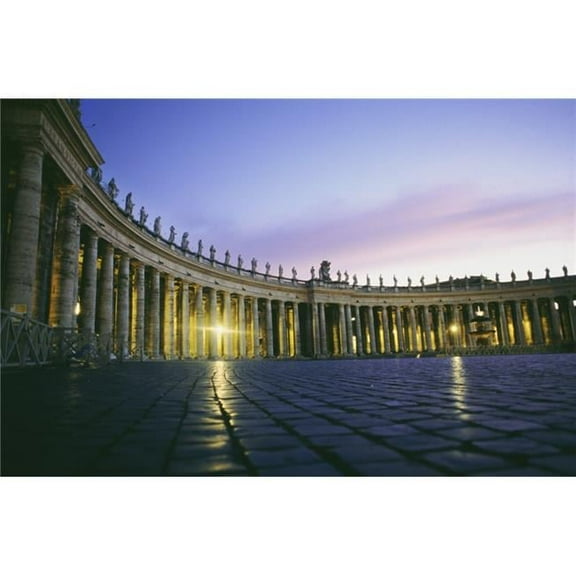 Nightfall At The Square At St. Peters In The Vatican Poster Print, 34 x 22 - Large
