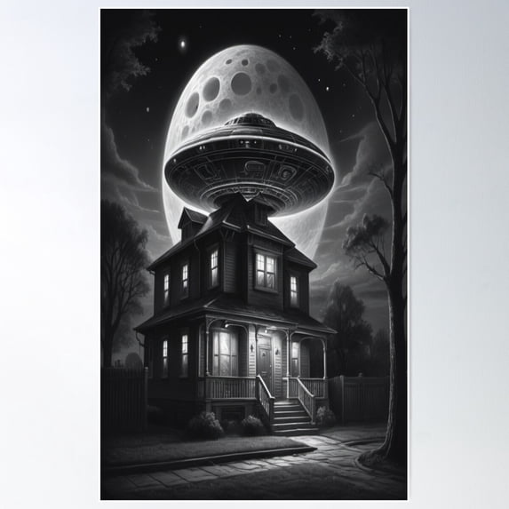 Nightfall Encounter - Noir Style Poster Wall Art, Modern Wall Decor For Living Room Bedroom, 16x24 UNFRAMED