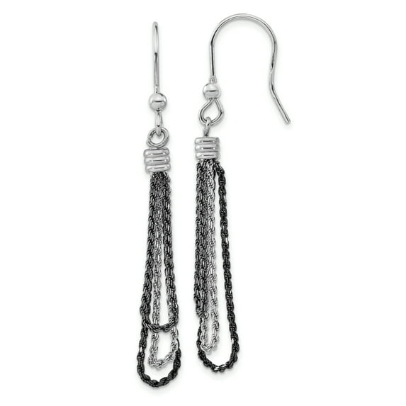 Nightfall Sterling Silver & Black Rhodium-Plated Chain Dangle Earrings