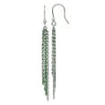 thumbnail image 1 of Nightfall Sterling Silver Rhodium & Green Flash-Plated Chain Dangle Earrings, 1 of 3