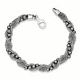 thumbnail image 1 of Nightfall Sterling Silver Ruthenium-plated Fancy D/C Beaded & Mesh Bracelet, 1 of 2