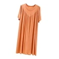 thumbnail image 1 of Nightgown For Women Short Sleeve Ruched Maxi Sleep Dress for Home Lounge Weekend Morning Evening Routine Relaxed Daily Wear Casual Comfort Style Summer, 1 of 7