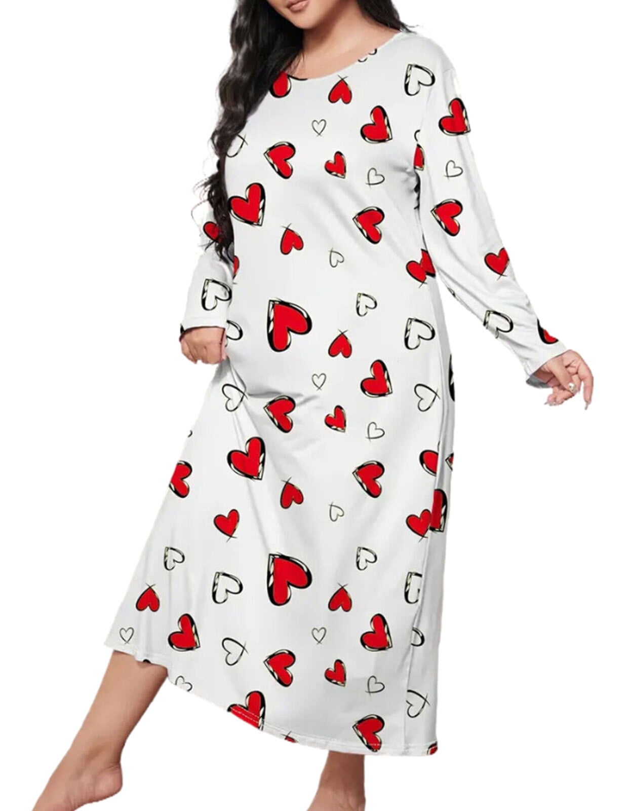 Nightgown for Women Valentine's Day Plus Size Long Maxi Loungewear ...