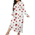 thumbnail image 1 of Nightgown for Women Valentine's Day Plus Size Long Maxi Loungewear Scoop Neck Sleepwear Full Length Pajama Dresses Shermie, 1 of 3