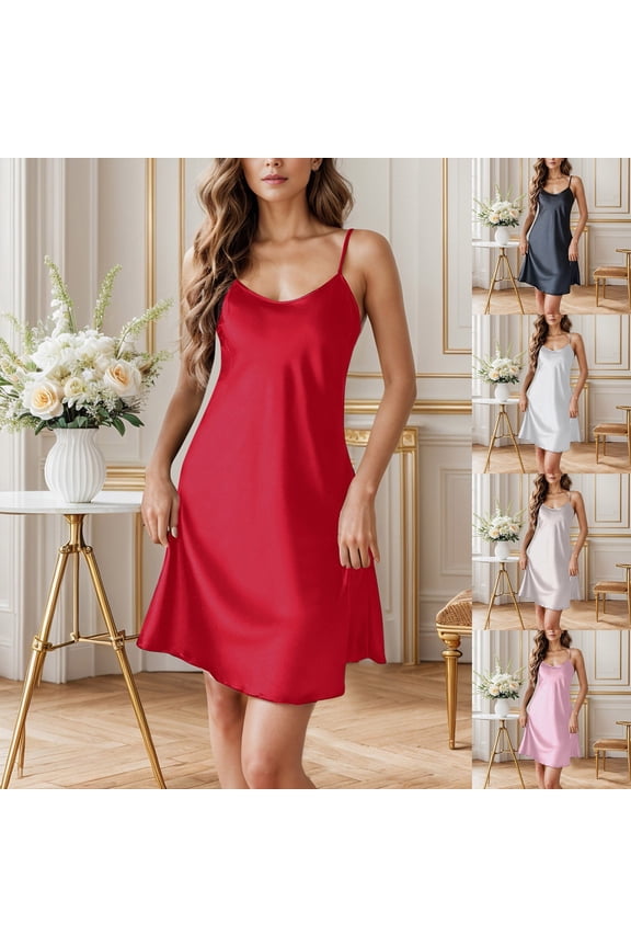 Nightgown with Built in Bra Racerback Sleeveless Night Shirt Spaghetti Strap Loose Fit Breathable Sleepwear Lightweight Sleepdress Z02 White M