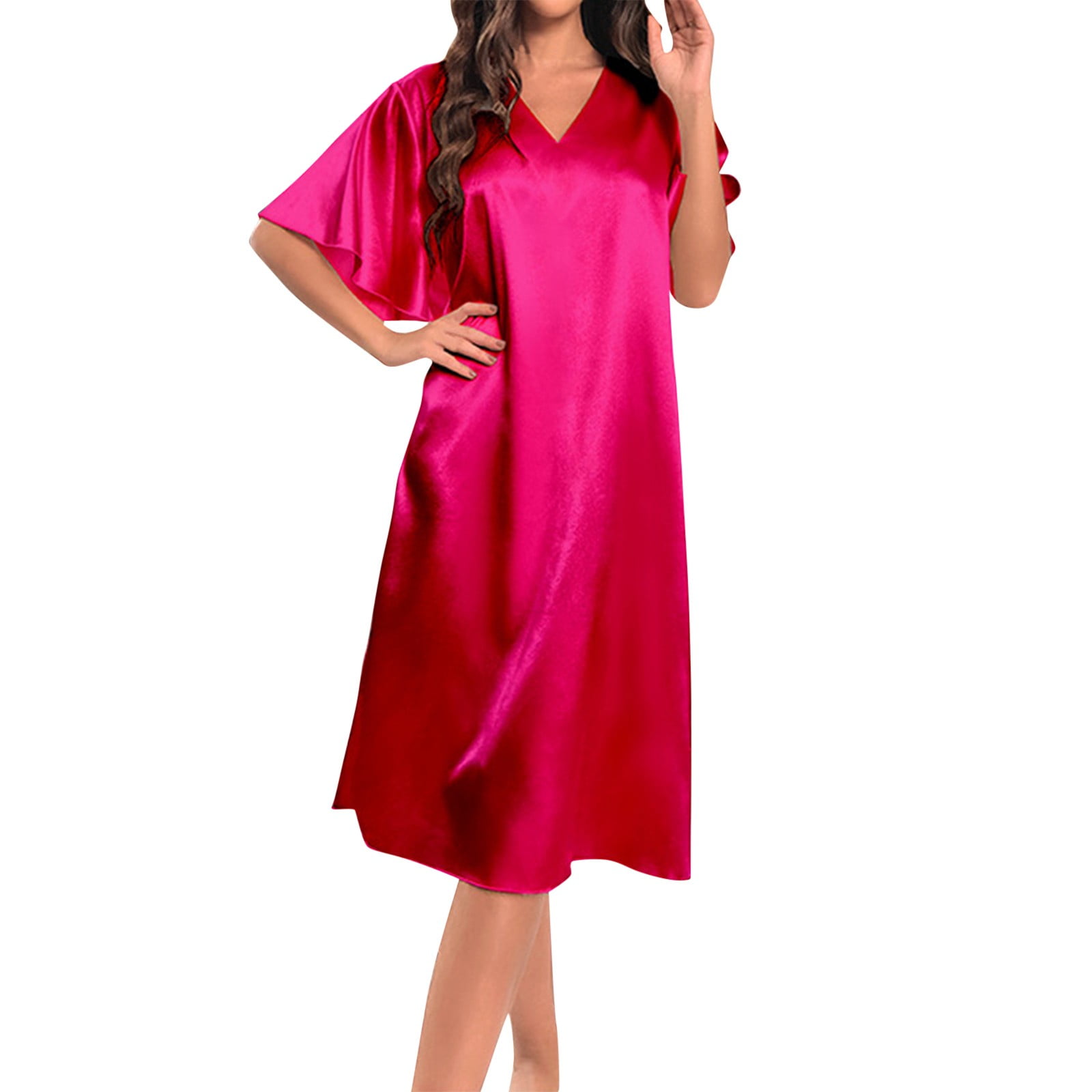 Women's Oversized Short Sleeve Sleep Shirt Nightgown - Cotton Blend Cat Print, Comfortable Nightshirt Dress 1 thumbnail image