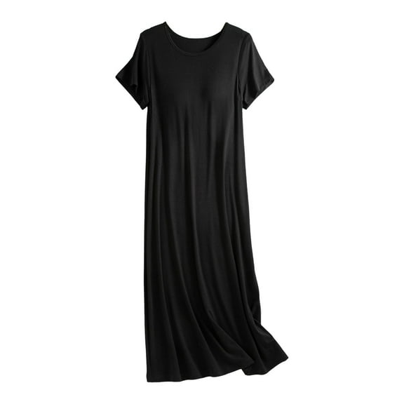 Nightgowns for Women with Built In Bra O Neck Short Sleeve Sleepwear Casual Loose Nightshirts Soft Comfy Sleepshirts Sleep Shirts for Women Women's Nightgowns Oversized Sleepwear Women Sleep