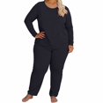 thumbnail image 1 of Nightgowns for Women Fleece Lined Thermal Underwear Set Long Sleeve Top With Full Length Pants Warm 2 Piece Base Layer Stretch Polyester Spandex for Winter 2Xl Size Pajamas for Women Set, 1 of 7