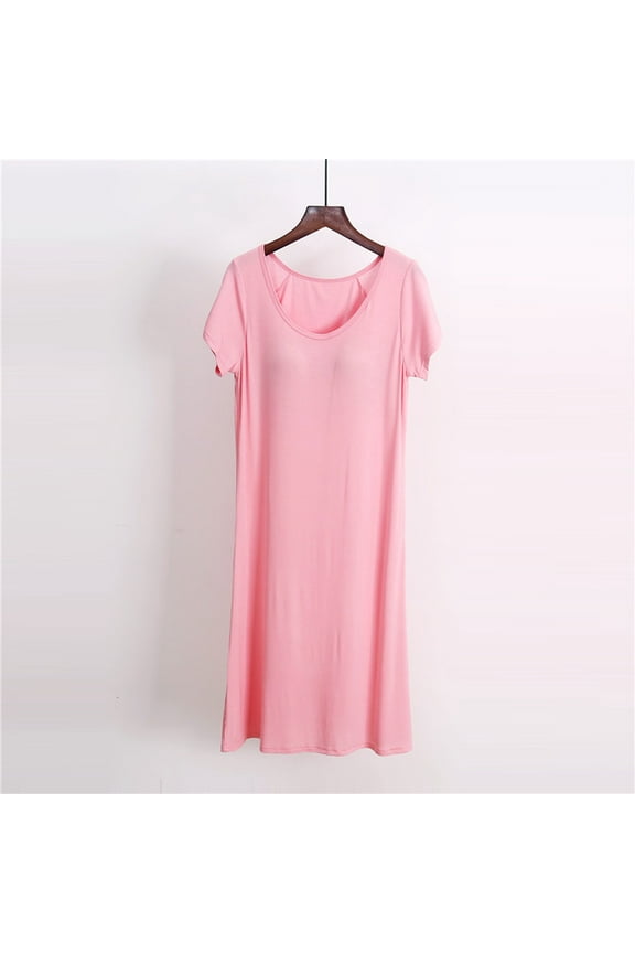 Nightgowns For Women Short Sleeve Nightshirts Solid Color Sleepwear Soft Comfy Casual Loungewear Plus Size Night Sleep Shirts Pajama Dress Robe with Hoodie for Women Womens Robe Bathrobe Set Cow Robe