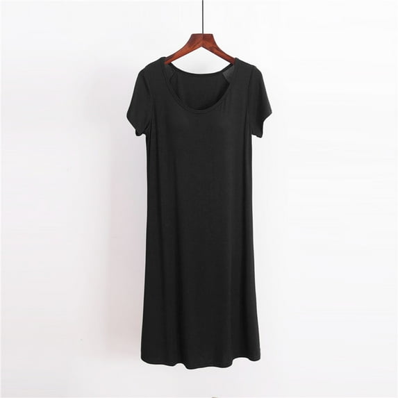 Nightgowns For Women Short Sleeve Nightshirts Solid Color Sleepwear Soft Comfy Casual Loungewear Plus Size Night Sleep Shirts Pajama Dress Womens Short Robe Hooded Towel Dresses for Women plus Size