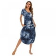thumbnail image 1 of Nightgowns Womens V Neck Loungewear Short Sleeve Sleepwear Plus Size Night Wear S-XXL, 1 of 6