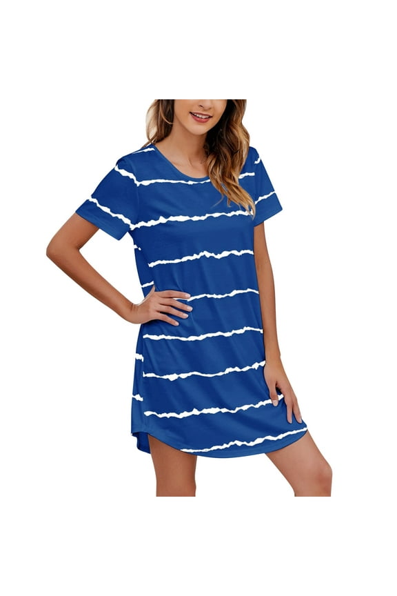Nightgowns for Women Cotton Night Shirts Short Sleeve Night Gown Dress Casual Pajamas Soft Sleepwear