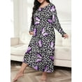 thumbnail image 1 of Nightgowns for Women: Soft Long Sleeve Plus Size Nightgowns, Printed Pajamas Long Sleepdress Casual Sleepwear, 1 of 3