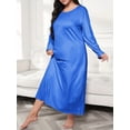 thumbnail image 1 of Nightgowns for Women: Soft Long Sleeve Plus Size Nightgowns, Printed Pajamas Long Sleepdress Casual Sleepwear, 1 of 3