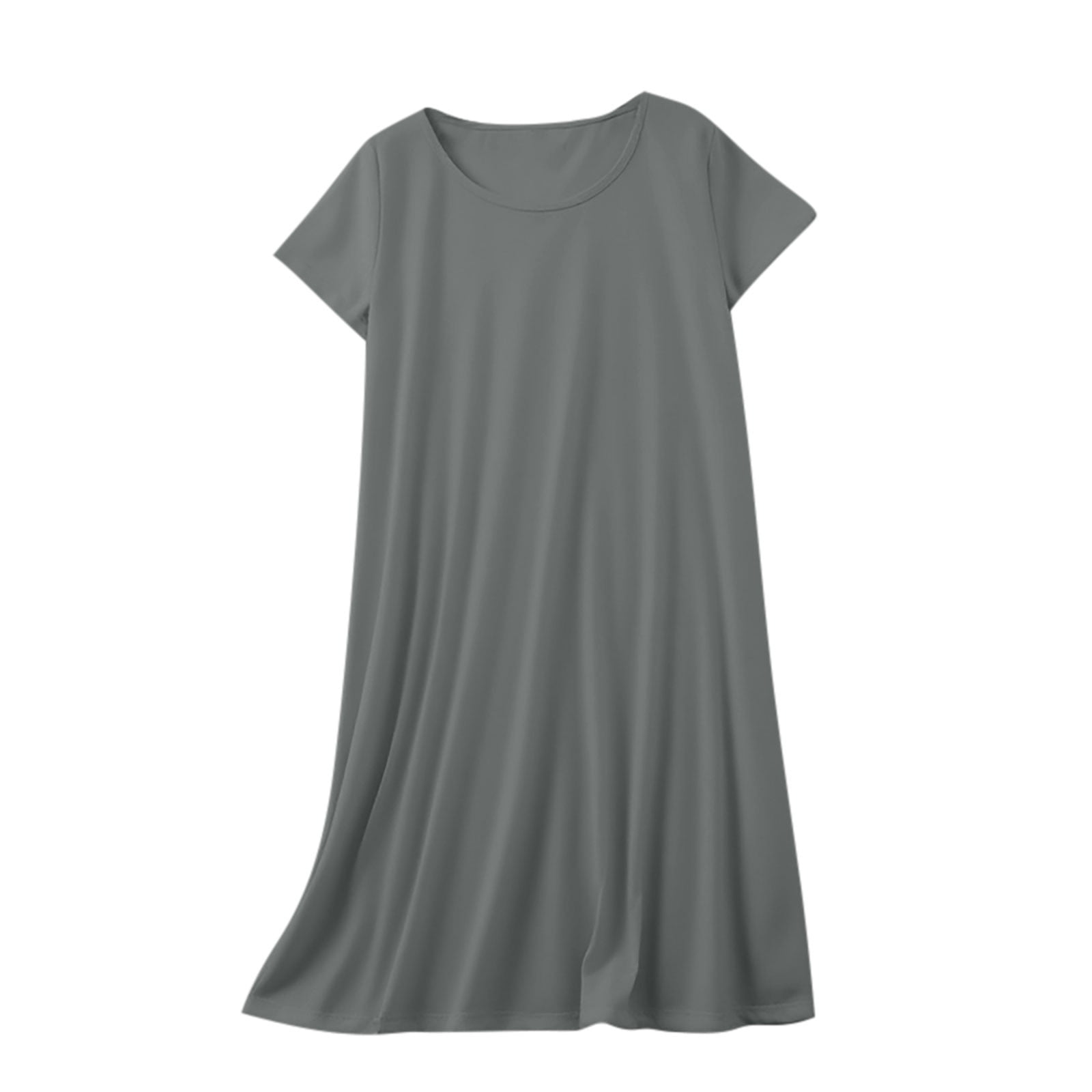 Nightgowns for Women Crewneck Night Gown Short Sleeve Sleep Shirt T ...