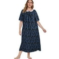 thumbnail image 1 of Nightgowns for Women Plus Size Short Sleeve Night Gowns Ladies Summer Oversized House Dress Print Sleepwear Soft Housecoat Comfy Sleep Dress,XL-4XL, 1 of 8