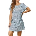 thumbnail image 1 of Mawalde Nightgowns for Women Short Sleeve Night Shirts Women Print Sleep Shirts Sleepwear Gray Coffee L, 1 of 7