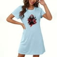 thumbnail image 1 of Nightgowns for Women Short Sleeve Sleep Dress Crew Neck Nightshirts Caual T Shirt Sleepdress Halloween Costumes, 1 of 3