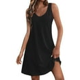 thumbnail image 1 of Nightgowns for Women Sleeveless Sleep Tank Night Gown V Neck Chemise Pleated Night Shirt Soft Sleep Dress, 1 of 6
