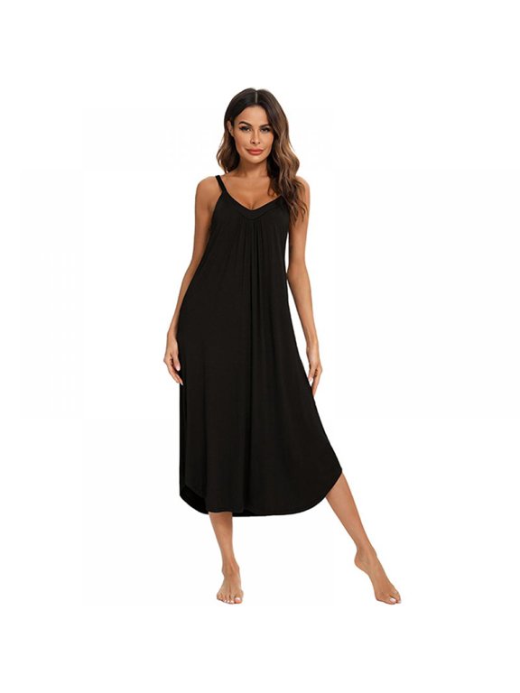 Nightgowns for Women Sleeveless Soft Chemise Sleepwear Summer Sleep Dress Loose Nighties Casual Nightshirt