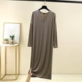 thumbnail image 1 of Nightgowns for Women Soft Cotton Long Sleeve Night Gwon Gray L, 1 of 6