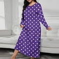 thumbnail image 1 of Nightgowns for Women Soft Cotton Long Sleeve Night Gwon Purple XL, 1 of 6