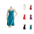 thumbnail image 1 of Nightgowns for Women Summer Lightweight Satin Spaghetti Strap V Neck Camisole Sleep Dress Sleepwear, 1 of 6