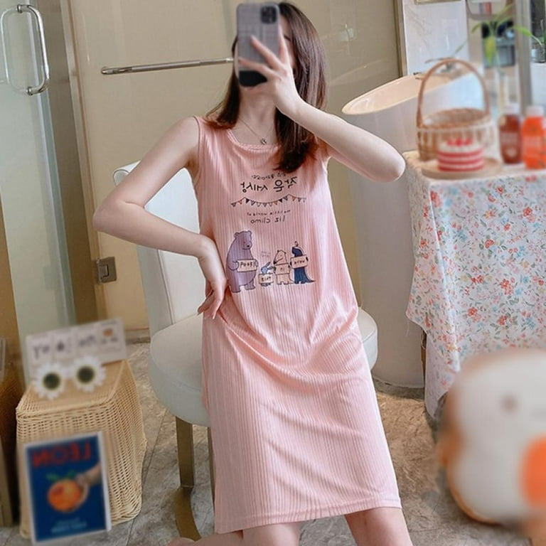 Nightgowns for Women with Built in Bra Removable Pads Nightshirt Dress Sleepwear Sleeveless Nightdress Full Slips