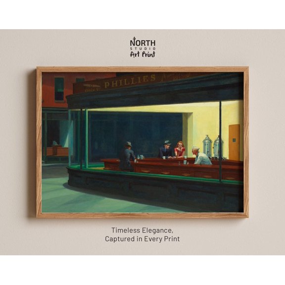 Nighthawks By Edward Hopper Modern Decorative Wall Art Poster , Poster Print Only