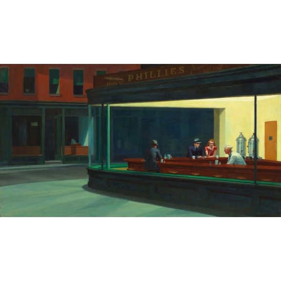 Nighthawks Canvas Art - Edward Hopper (18 x 24)