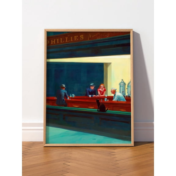 Nighthawks Cat Art Feline Gift For Cat Lovers 39, Unframed Paper Print