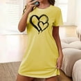 thumbnail image 1 of Nighties for Women Short Sleeve Nightdress Crew Neck Nightwear Ladies Nightshirt Yellow M, 1 of 7