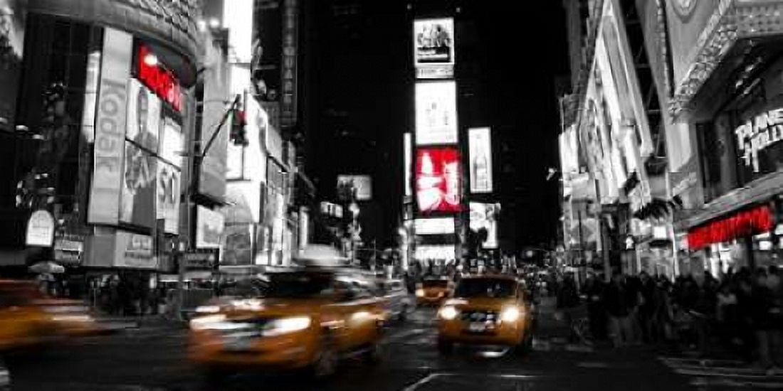 Nightlife in Times Square Canvas Art - H Ludo (24 x 48)