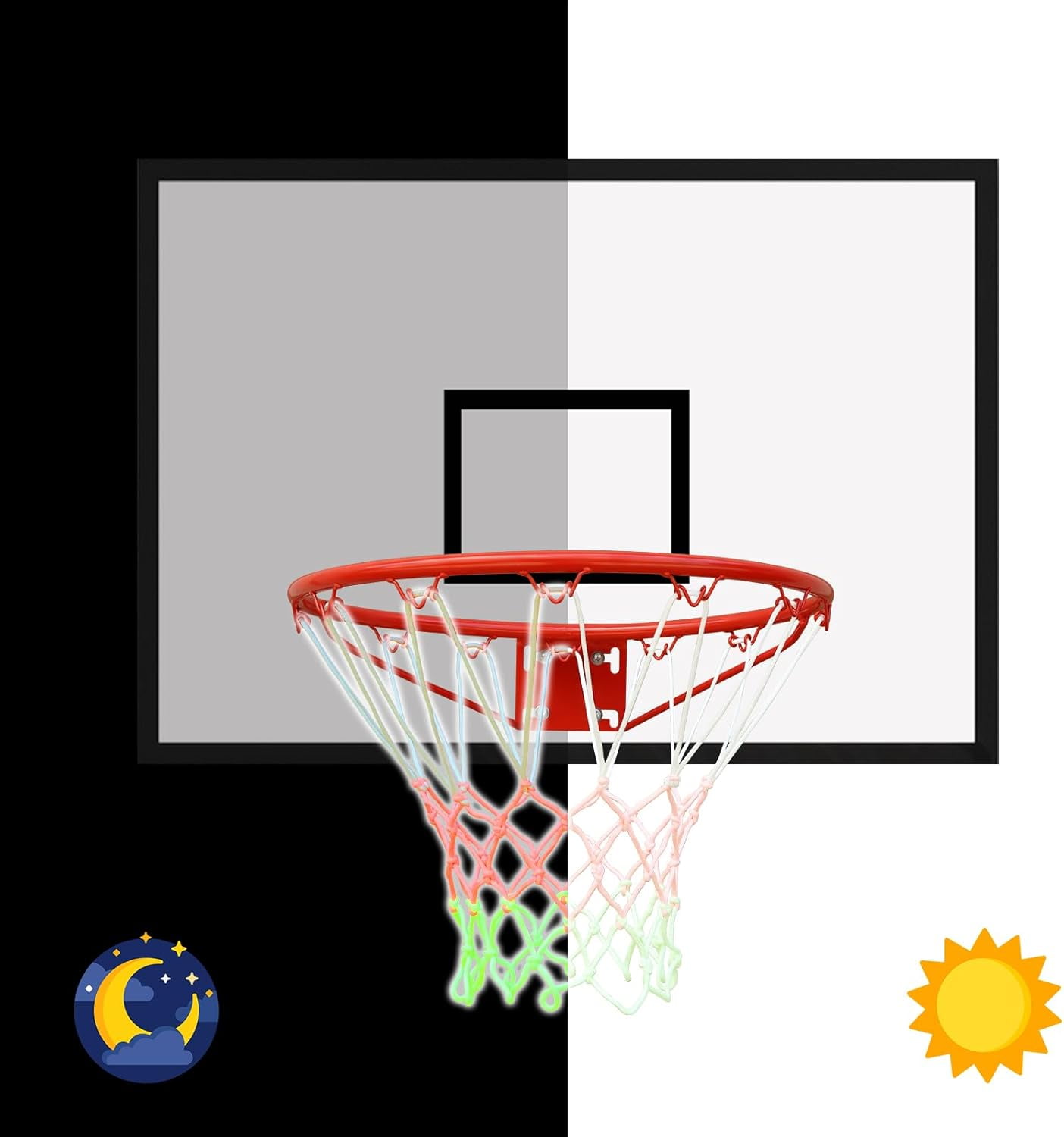 Nightlight Basketball Hoop, Glow in The Dark Luminous Replacement Goal ...