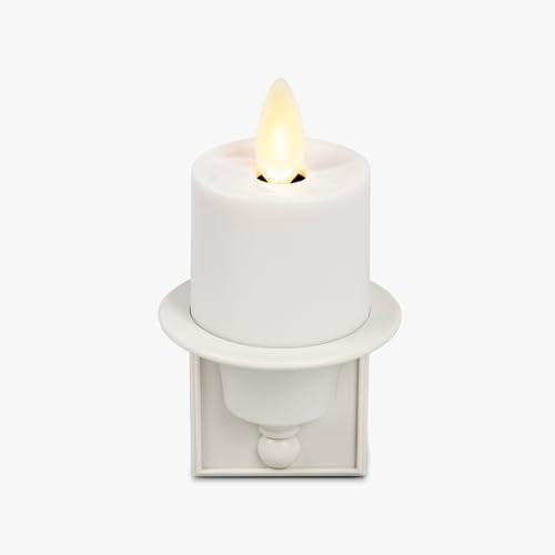 Nightlight Flameless Candle, Bronze, Electrical Outlet Plugs w/Dusk ...