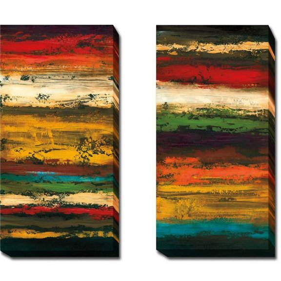 Nightlite I & II by W Blake Premium Gallery-Wrapped Canvas Giclee Art Set - Ready-to-Hang, 12 x 24 x 1.5 in.