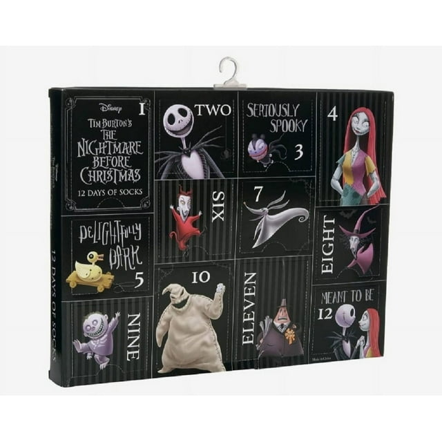 Nightmare Before Christmas 12 Days of Sock Advent Box Mens size 10-13