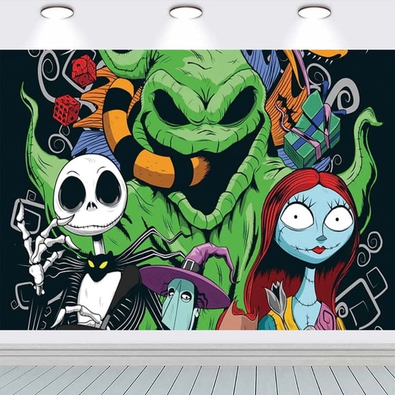 Nightmare Before Christmas 2 Taspestry Wall Decor Birthday Banner Backdrop Background Party Supplies Poster Fans