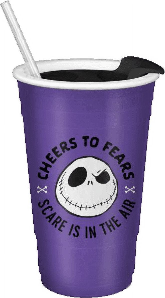 Nightmare Before Christmas 32oz Plastic Tumbler with Lid and Straw